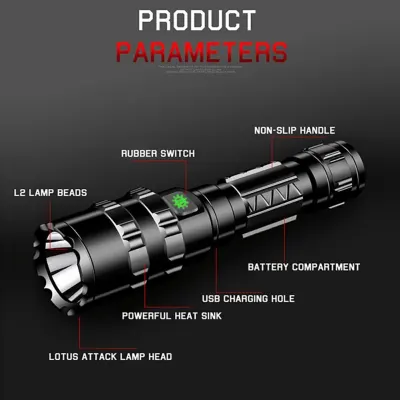Hunting flashlight with a remote switch (rechargeable, bracket included), furniture and interior, lighting ad in Riga 4