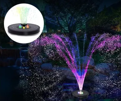 Fountain with a solar battery and LED lights that glow at night (180 l/h; jets..., furniture and interior, lighting ad in Riga 9