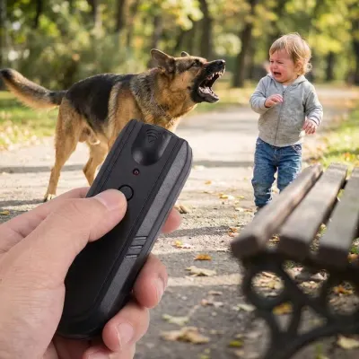 Rechargeable Dog Repeller, 25–40 kHz, 5 m, LED Flashlight, 3.7 V,  animal feed, products and services ad in Riga 1