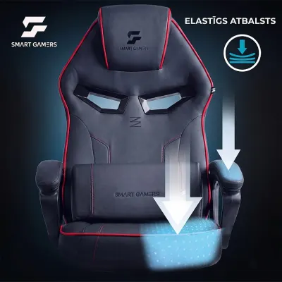 Melns ergonomisks gaming datorkrēsls ar jostasvietas spilvenu līdz 120 kg, mēbeles un interjers, apgaismojums sludinājums Rīgā 9
