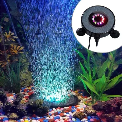Underwater LED lighting for an aquarium with bubbles, in various colors, animal feed, products and services ad in Riga 1