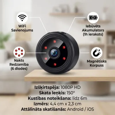 Wifi kamera ar akumulatoru HD 4K 1080P, videonovērošanas kamera ar ierakstu un..., video un drošības sistēmas sludinājums Rīgā 2