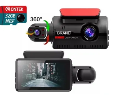 Car dashcam with 2 cameras (1080P, HD, front and rear cameras with 2 lenses..., video and security systems ad in Riga 5