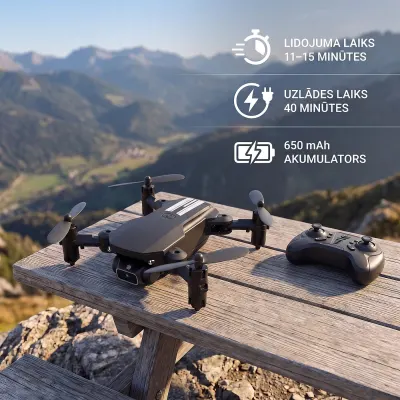 Mini kvadrokopteris drons 4K kamera WiFi 2.4GHz 15min lidojums bērniem, video un drošības sistēmas sludinājums Rīgā 3