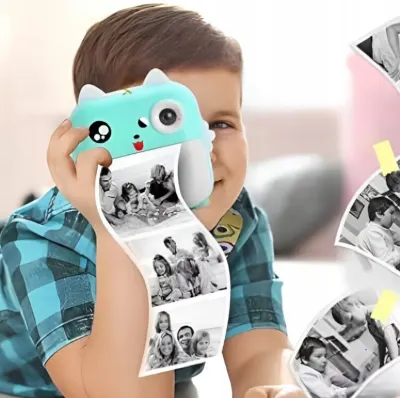 Children's Camera with Polaroid Photo Printing, 24MP, 2.4-inch IPS Display, Bluetooth, 800mAh Battery, Green, video and security systems ad in Riga 8