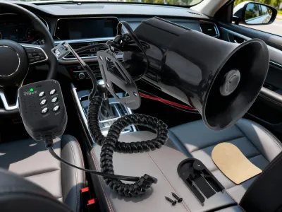 Auto sirēna - skaļrunis, ļoti skaļa, ar pulti, 105-115db, 100W 12V, tv un elektronika sludinājums Rīgā 3