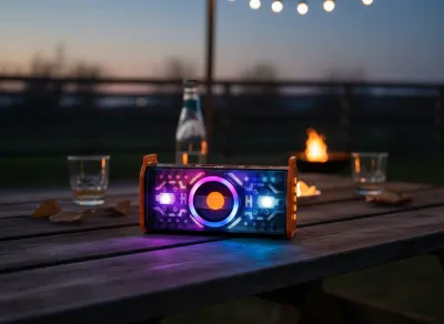 Портативная Bluetooth-колонка со светодиодной подсветкой, мебель и интерьер, освещение ad в Риге 4