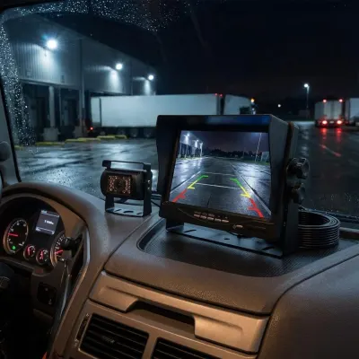 7-inch HD Monitor Kit with Rearview Camera, 18 IR LEDs, 15-meter Cable, 12–24 V, video and security systems ad in Riga 4