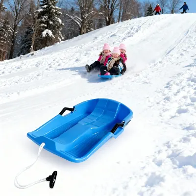 Children's plastic sleds with a backrest and brakes, winter, toys ad in Riga 3