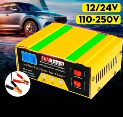 Viedais 12V/24V Akumulatoru Lādētājs ar LCD Displeju, aksesuāri un viedierīces sludinājums Rīgā 2