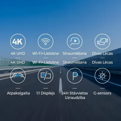 12-inch Dash Cam with Mirror, GPS, Wi-Fi, 4K, 2 Cameras (3840×2160P), video and security systems ad in Riga 6
