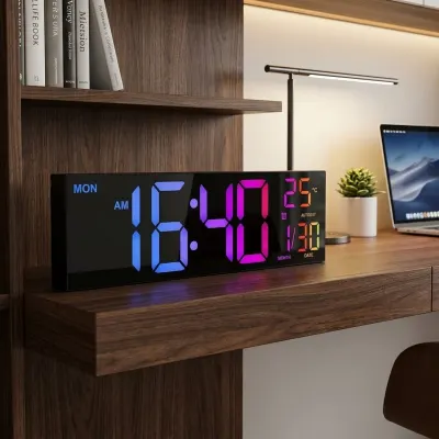 39 cm LED wall clock with 8 colors, large display, furniture and interior, lighting ad in Riga 4