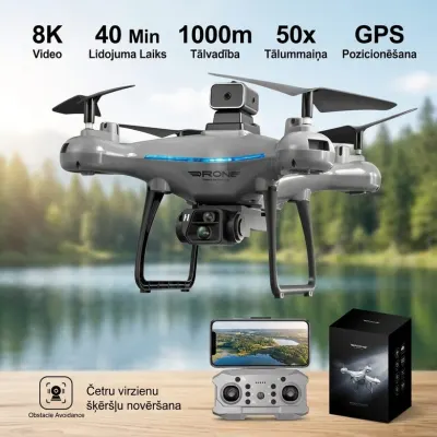 4K Dual-Sensor Drone with 2 Batteries and Altitude Hold, Remote Control with Screen, video and security systems ad in Riga 2