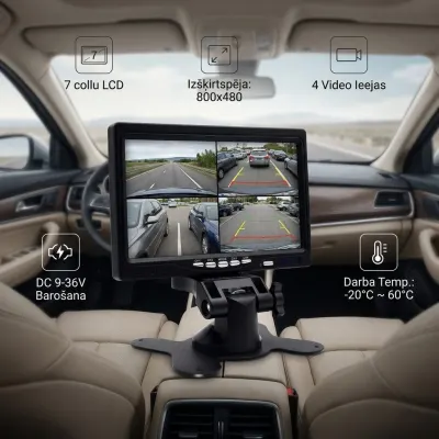 12V/24V Monitor, designed for 4 cameras, video and security systems ad in Riga 1