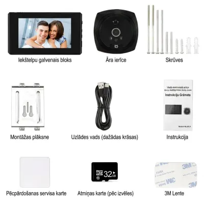 Digital Door Viewer with Camera, 4.5" Full HD 1080P, video and security systems ad in Riga 4