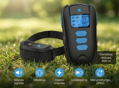 Dog training collar (1000m) with remote control for small and medium-sized..., animal feed, products and services ad in Riga 3
