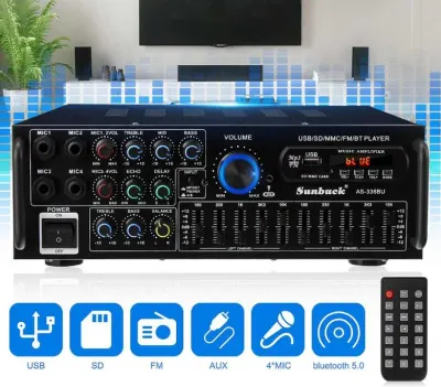 600-watt Audio Amplifier, USB, FM, SD, Bluetooth, 12 V/220 V, tv and electronics ad in Riga 1