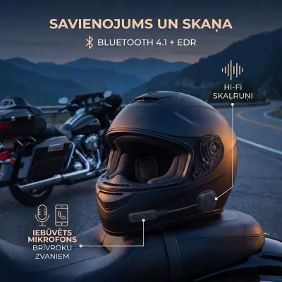 Moto ķiveres Hands Free ar austiņām, aksesuāri un viedierīces sludinājums Rīgā 4