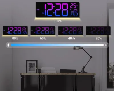 39 cm LED wall clock with 8 colors, large display, furniture and interior, lighting ad in Riga 7