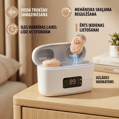 Rechargeable digital hearing aids with noise reduction, optics, hearing aids, health aids ad in Riga 1