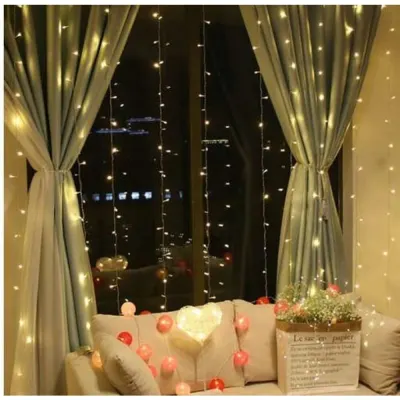 LED string lights for curtains (290x290 cm, USB connection, with remote control), warm..., toys ad in Riga 2