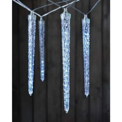 Ice string lights (50 cm icicles, 8 pieces, white), furniture and interior, lighting ad in Riga 3