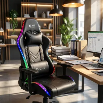 Ergonomisks datorkrēsls ar LED apgaismojumu, regulējamiem roku balstiem,..., mēbeles un interjers, apgaismojums sludinājums Rīgā 4
