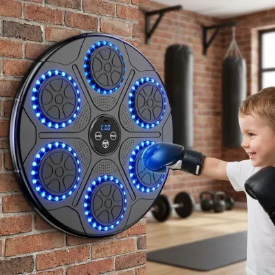 Wall-mounted boxing bag with Bluetooth, LED lights, and a built-in speaker, sports activities, equipment, accessories ad in Riga 4