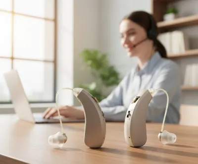 Rechargeable digital hearing aid for both ears with a MEMS microphone and long-lasting..., optics, hearing aids, health aids ad in Riga 5