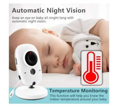 Video aukle 3,2 collas, Baby monitors ar akumulatoru un nakts redzamību, skaņu, piederumi, aksesuāri, bērnu sporta preces sludinājums Rīgā 3