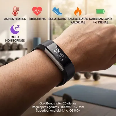 Soļu skaitītājs - pedometrs, sporta rokas pulkstenis ar miega, sirds un fitnesa..., sporta nodarbības, inventārs, piederumi sludinājums Rīgā 3