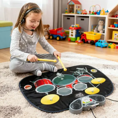 Детский музыкальный коврик с барабанами 78 x 67 x 6 см, игрушки ad в Риге 2