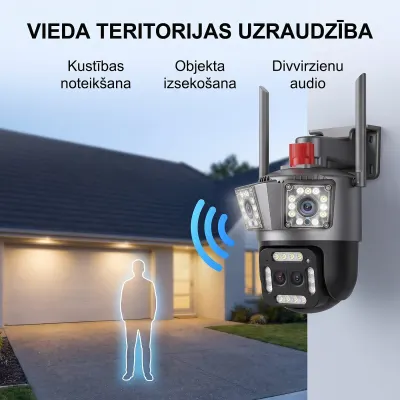 12 MP Outdoor WiFi PTZ Surveillance Camera with Four Lenses, video and security systems ad in Riga 1