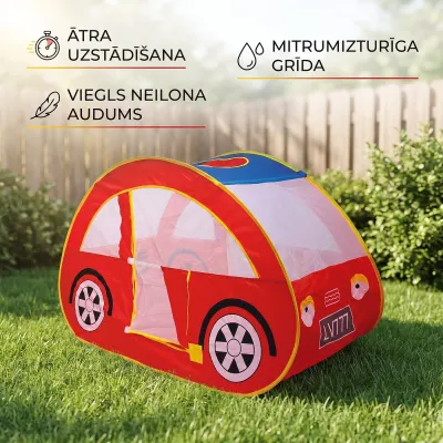 Bērnu telts ''auto'', 130 x 57 x 81 cm, sporta nodarbības, inventārs, piederumi sludinājums Rīgā 3