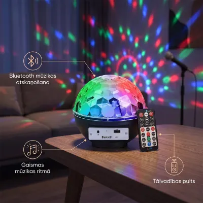 Colorful disco ball with Bluetooth, stereo, MP3, and remote control, 16 x..., accessories and smart devices ad in Riga 2