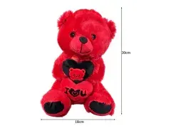 Red plush bear with a heart, 30 cm, toys ad in Riga 5