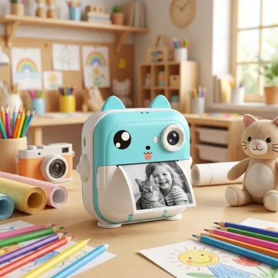 Children's Camera with Polaroid Photo Printing, 24MP, 2.4-inch IPS Display, Bluetooth, 800mAh Battery, Green, video and security systems ad in Riga 3