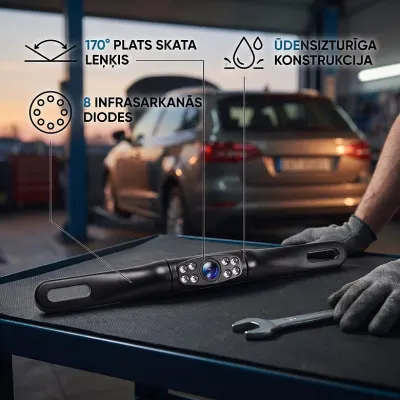 Car rearview camera with night vision and a 170° viewing angle, waterproof, video and security systems ad in Riga 2