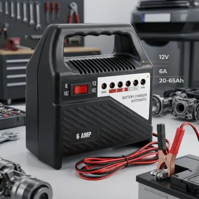 12V automašīnas/motocikla akumulatoru lādētājs, 6A, ar LCD ekrānu, aksesuāri un viedierīces sludinājums Rīgā 2