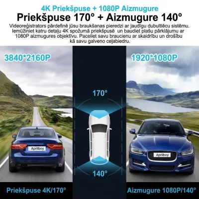 4K auto kamera ar WiFi, GPS un nakts redzamību – Dubulta videoreģistrācija..., video un drošības sistēmas sludinājums Rīgā 5