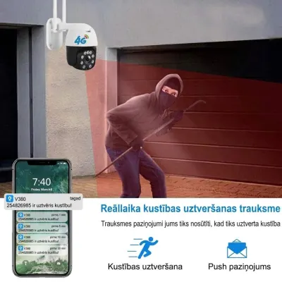 5x Zoom, 4G Video Surveillance Camera with SIM Card (5MP camera, controllable from..., video and security systems ad in Riga 10