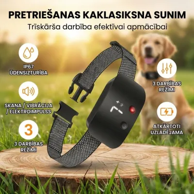 Vibration-Mode Dog Deterrent Collar, Rechargeable and Water-Resistant, 7...,  animal feed, products and services ad in Riga 2