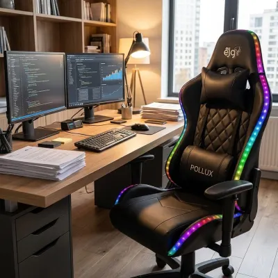 Ergonomisks datorkrēsls ar LED apgaismojumu, regulējamiem roku balstiem,..., mēbeles un interjers, apgaismojums sludinājums Rīgā 2