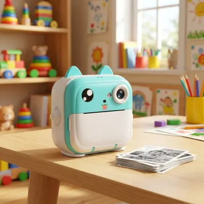 Children's Camera with Polaroid Photo Printing, 24MP, 2.4-inch IPS Display, Bluetooth, 800mAh Battery, Green, video and security systems ad in Riga 5
