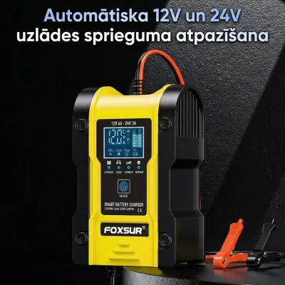 Smart 12V/24V Battery Charger with LCD Display, accessories and smart devices ad in Riga 3