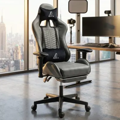 Ergonomisks biroja krēsls ar masāžas funkciju un kāju balstu, datorkrēsls, mēbeles un interjers, apgaismojums sludinājums Rīgā 3