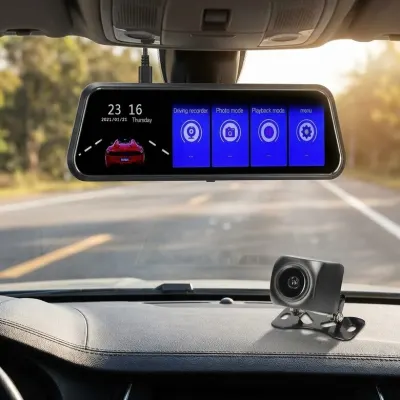 Video Reģistrators Spogulis 12 collas, GPS, Wifi 4K, 2 kameras (3840*2160P), video un drošības sistēmas sludinājums Rīgā 2
