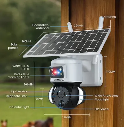 Solar-powered PTZ surveillance camera with a 12X dual lens and color night vision..., video and security systems ad in Riga 1