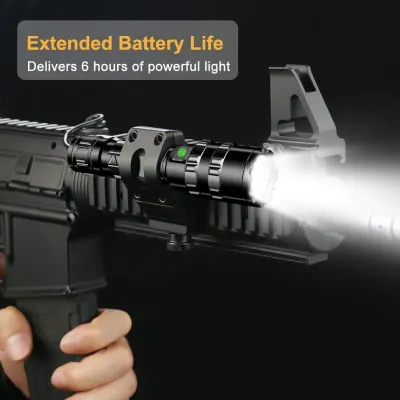 Hunting flashlight with a remote switch (rechargeable, bracket included), furniture and interior, lighting ad in Riga 2