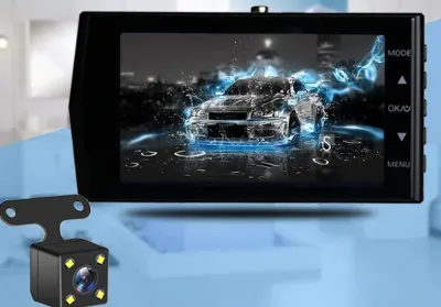 Car dashcam with 2 cameras (touchscreen, 4K, motion-activated recording, ..., video and security systems ad in Riga 4